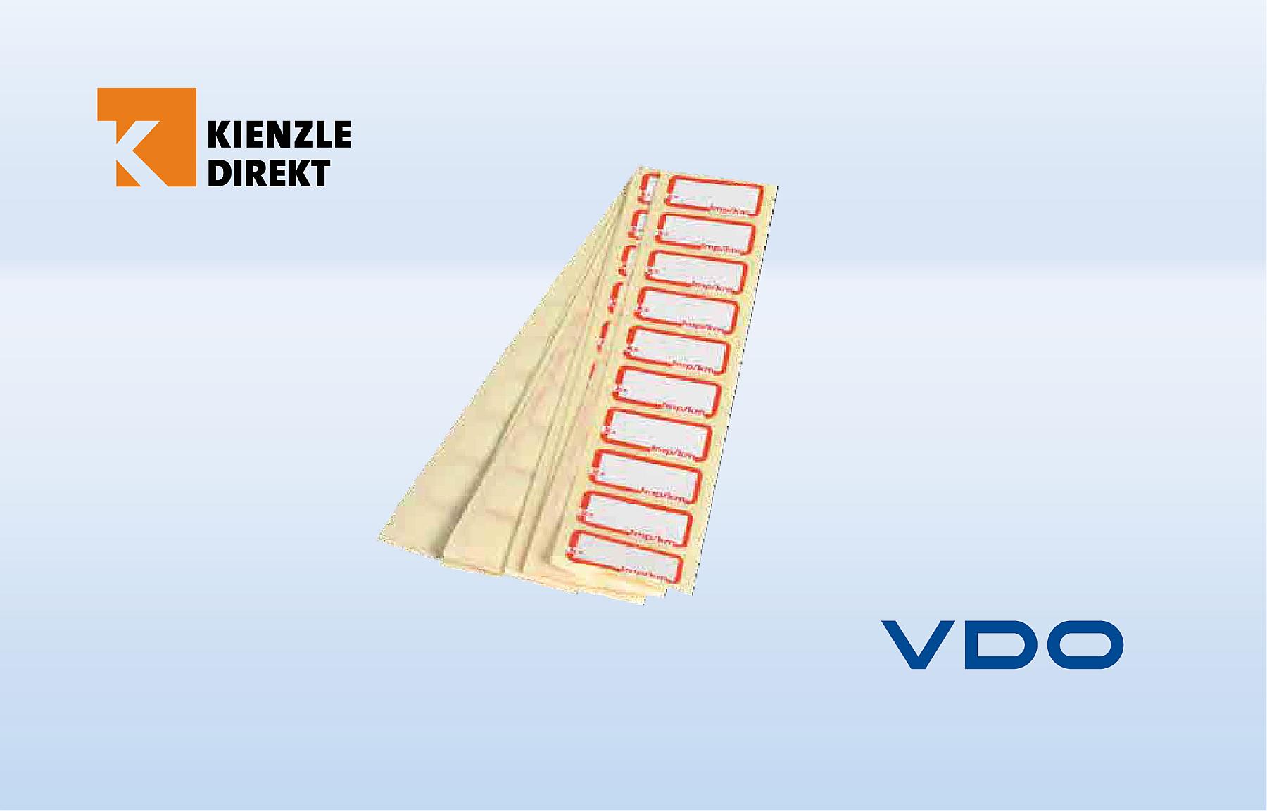 Klebeschild (imp/km), rot (1 Bogen =20 STK)